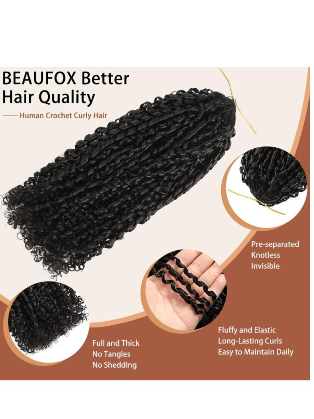 NEW 60g 16" Remy Human Hair Curly Pixie Crochet Feather Natural Extensions Curls